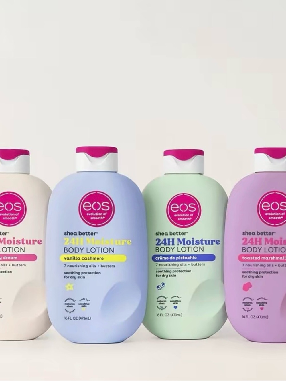 eos Shea Better 24H Body Lotion Trio — Pastel Blue, Mint Green, Lavender